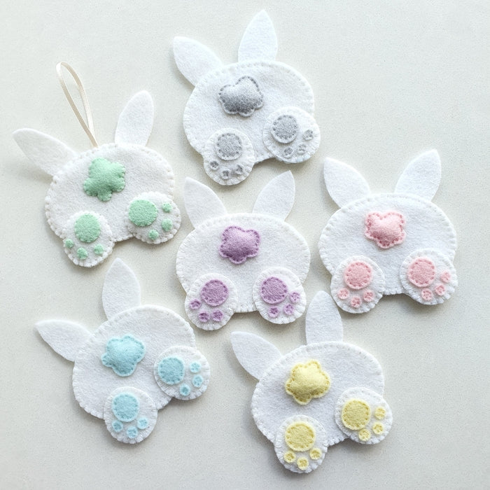 DIY Craft - My Felt Lady Bunny Tails Easter Wool Felt + Free Printed Pattern
