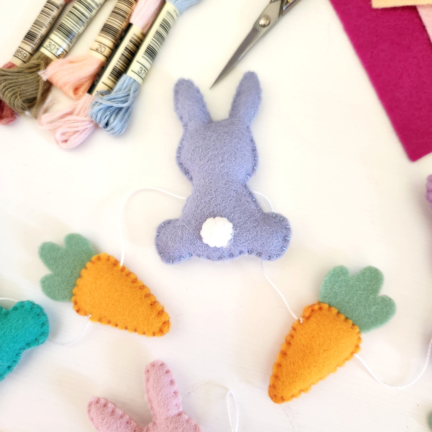 My Felt Lady Bunny Garland FREE PDF Download Pattern