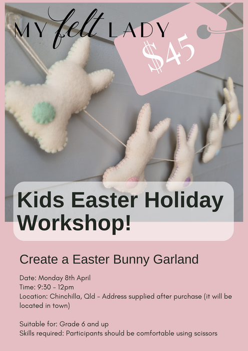 Kids Easter Holiday Workshops - Sew a Bunny Garland