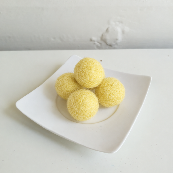 100% Wool Felt Balls 2cm (3/4") - Soft Yellow COMING SOON