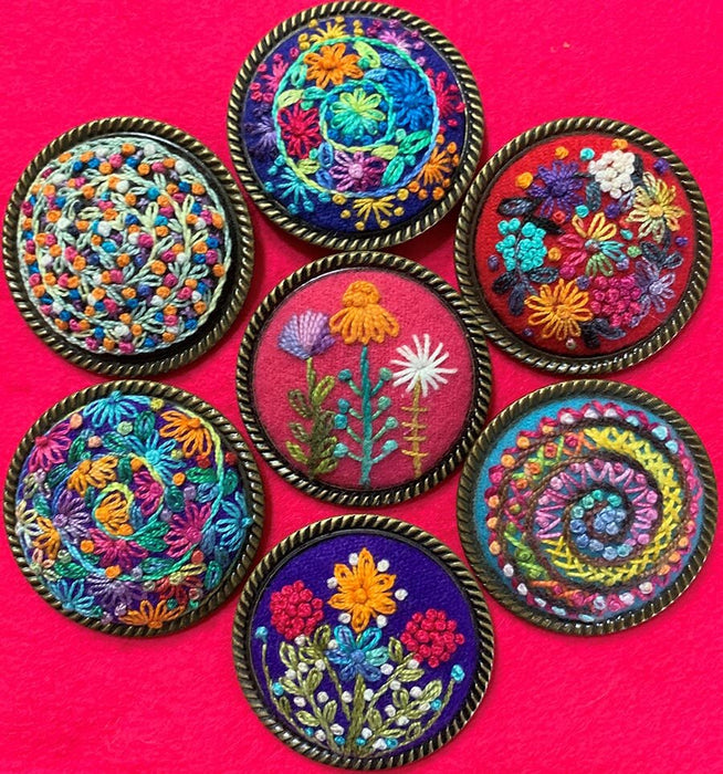 Wendy Williams Embroidered Brooches