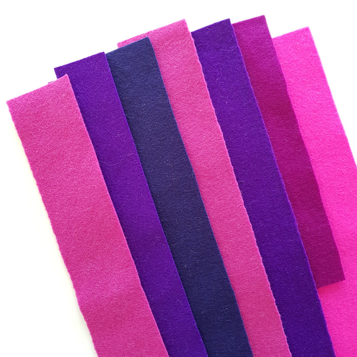 Purple Shades Wool Felt Scrap Pack