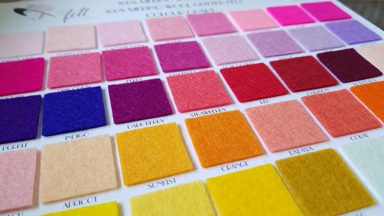 Mega Wool Felt Pack - Included FREE Colour Chart