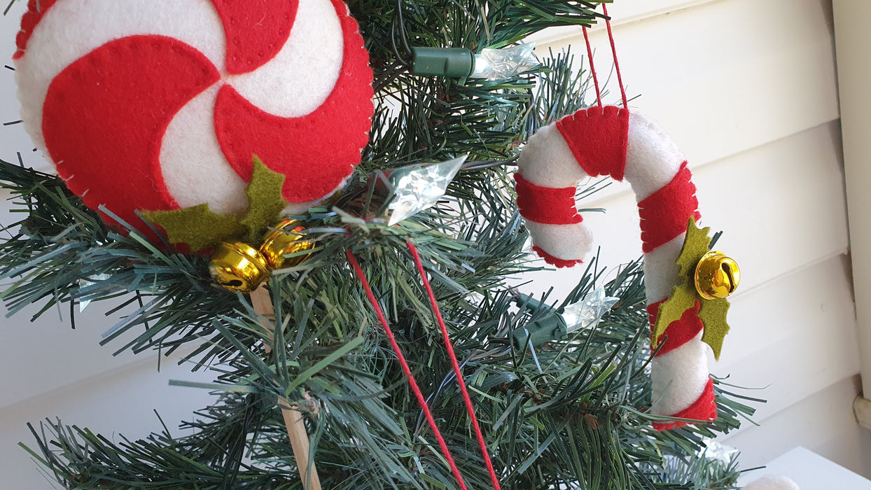 FREE Christmas Lollipop Wool Felt Ornaments PDF Pattern