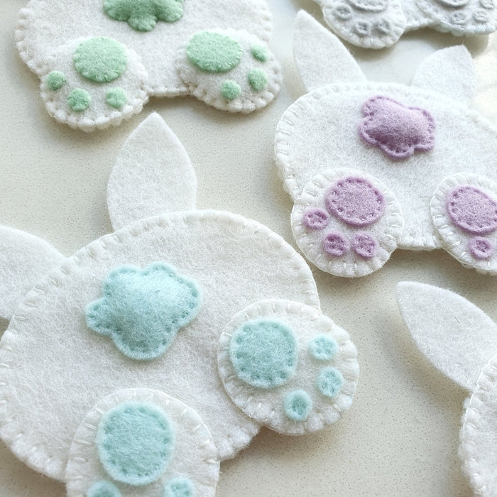 DIY Craft - My Felt Lady Bunny Tails Easter Wool Felt + Free Printed Pattern