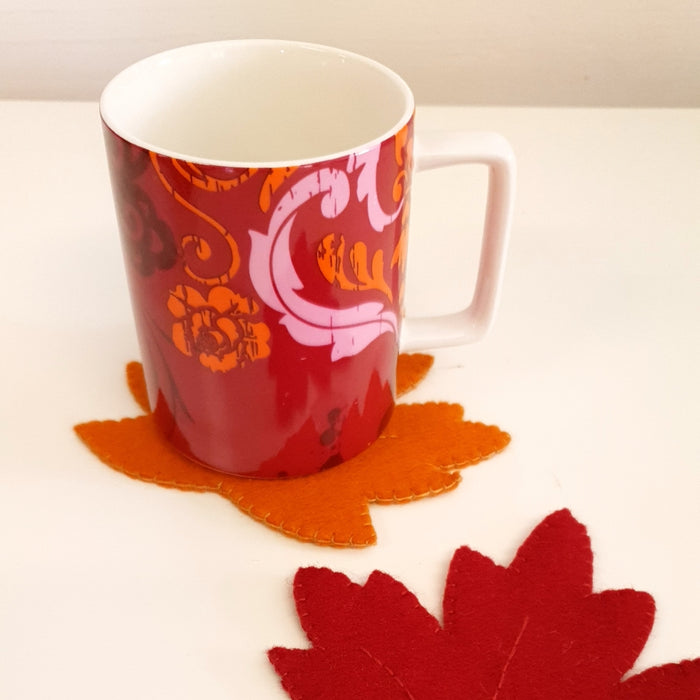 Free PDF Pattern - Autumn Leaves Coaster Sewing Pattern