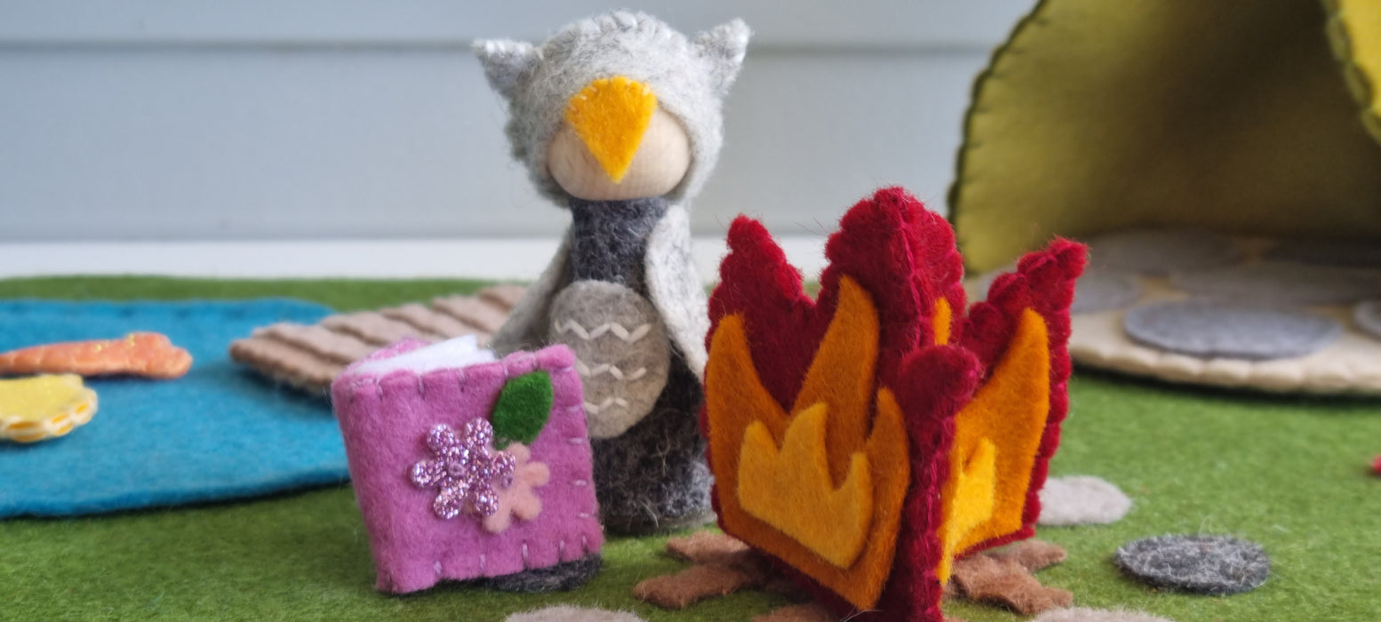 DIY Craft - My Felt Lady Woodland Little Bear and Owl Peg Dolls