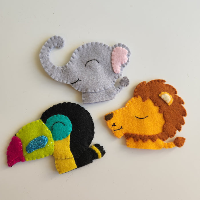 My Felt Lady Rumble in the Jungle Finger Puppets Set 1 Hard Copy Pattern