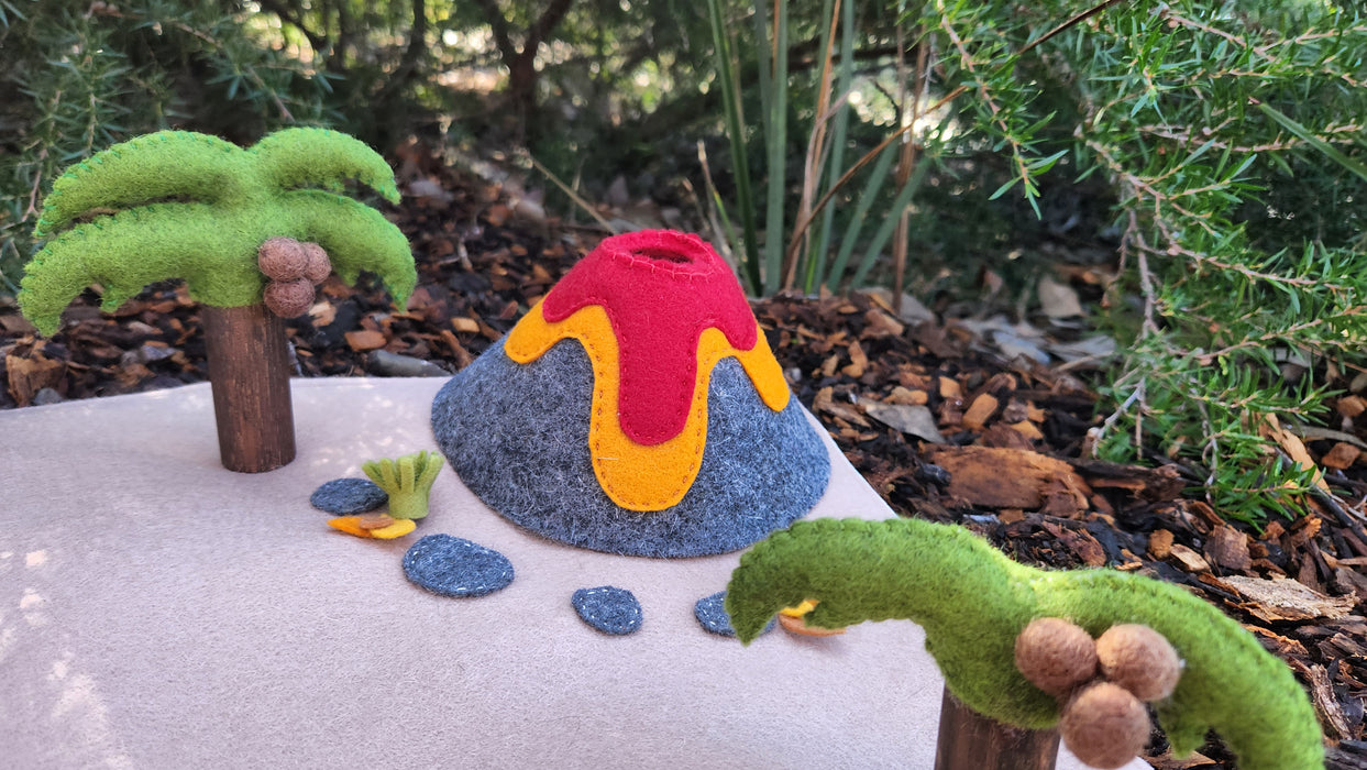 DIY Craft - My Felt Lady Dino World Playset Series, Volcano and Palm Trees