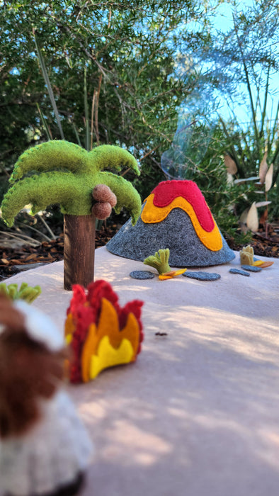 DIY Craft - My Felt Lady Dino World Playset Series, Volcano and Palm Trees