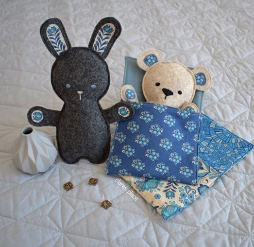 Clare's Place Bed Time Bunny and Bear