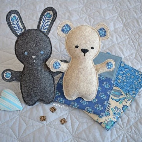 Clare's Place Bed Time Bunny and Bear
