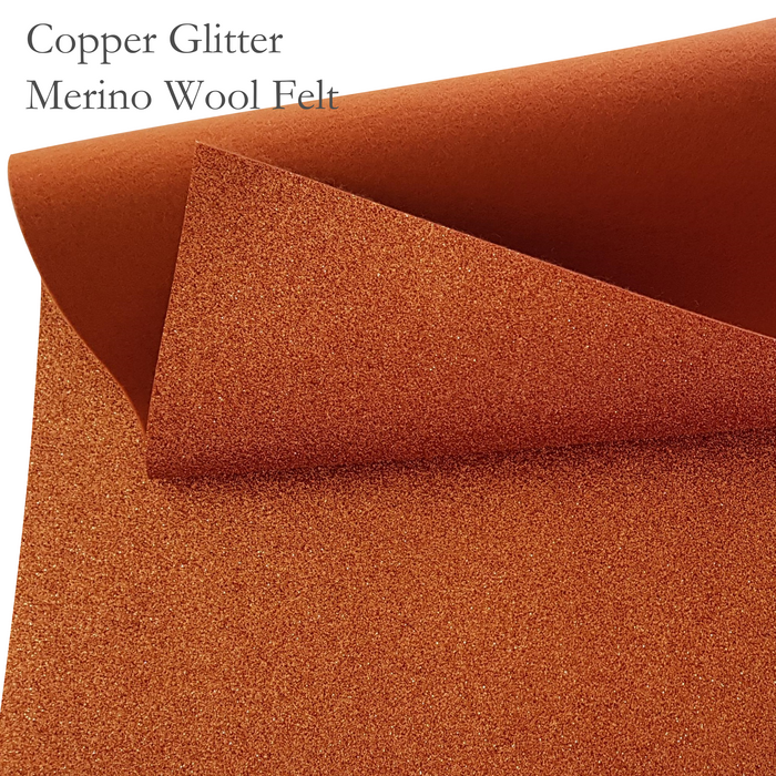 Copper Glitter Wool Felt