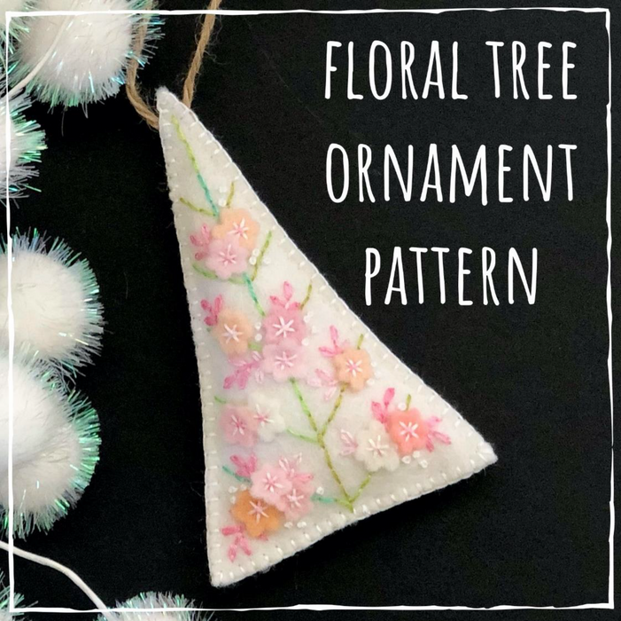 DIY Craft - Fabric & Ink Floral Tree Ornament