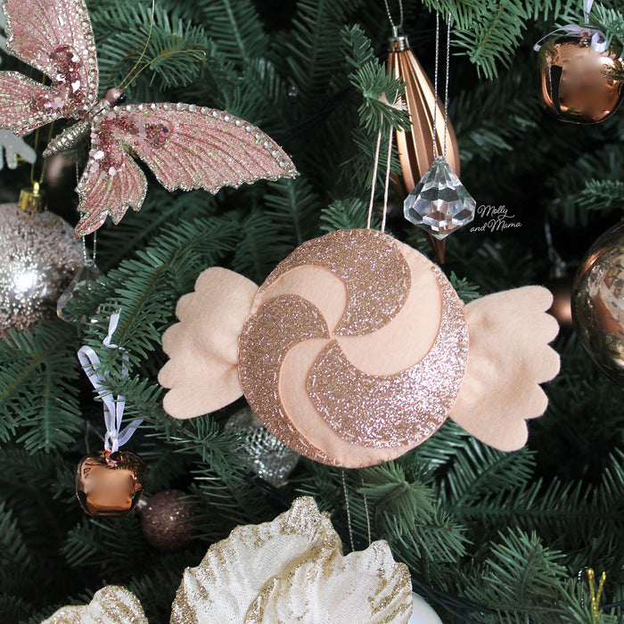 DIY Craft - My Felt Lady Exclusive Christmas Lollipops in Pastel Wool and Glitter Wool Felt