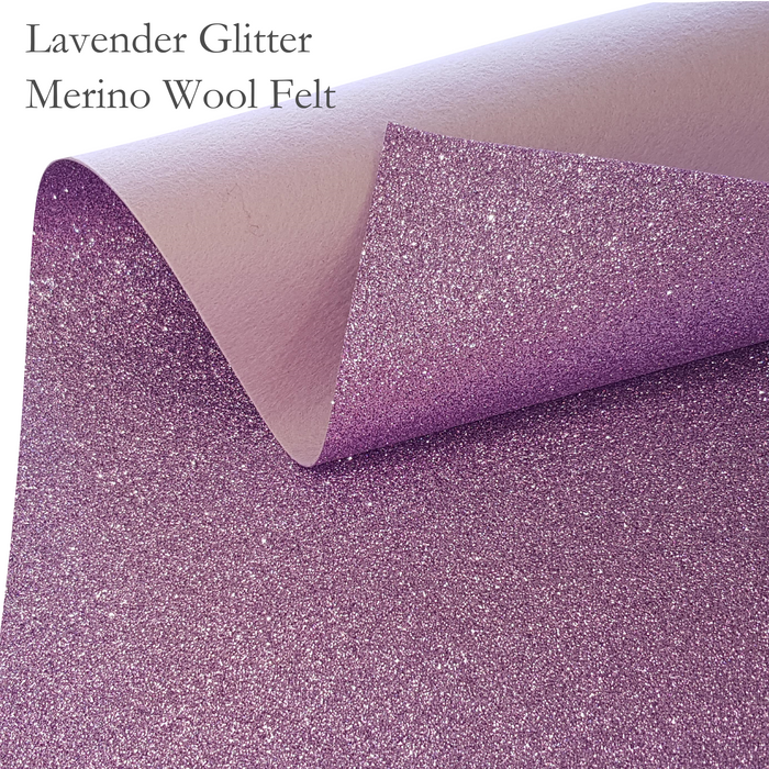 Lavender Glitter Wool Felt