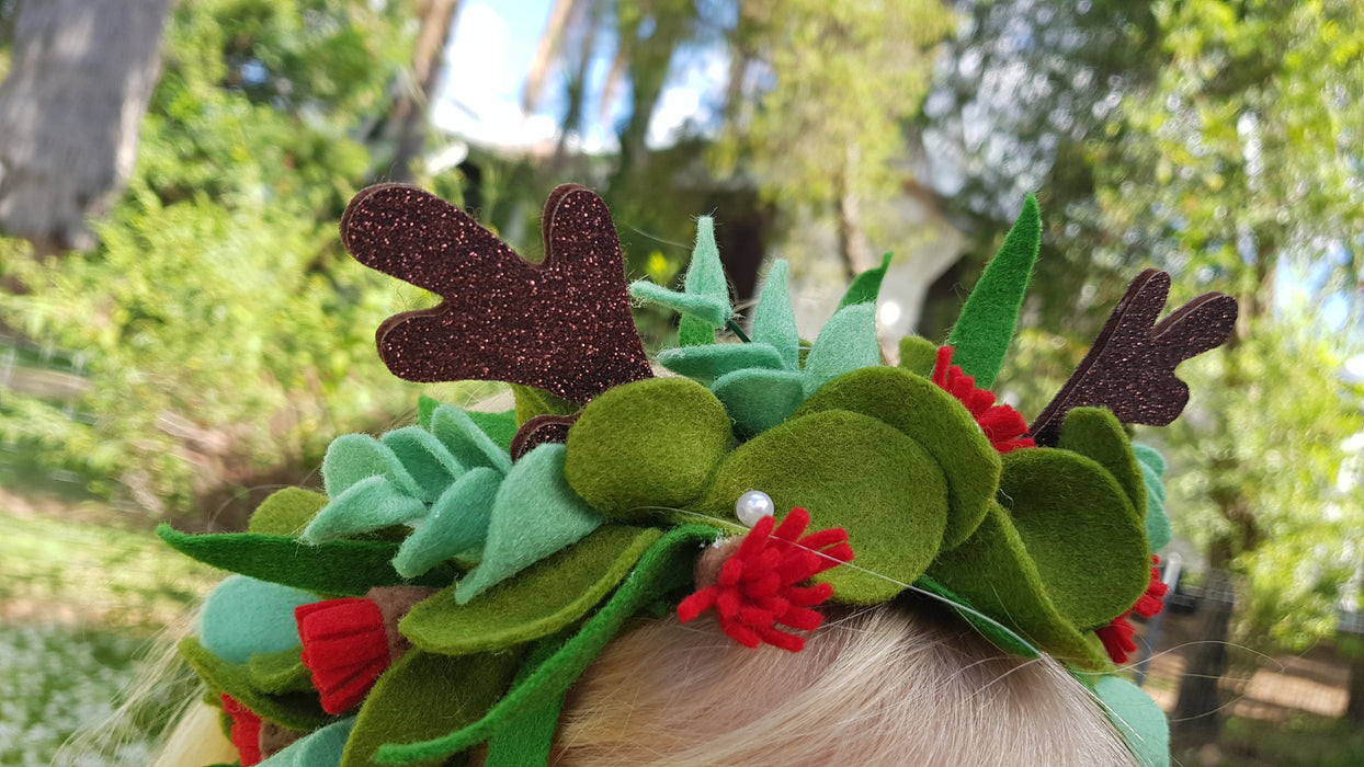 FREE Australian Wool Felt Reindeer Flower Crown PDF Pattern