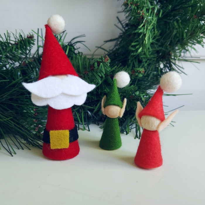 My Felt Lady Santa and His Little Elves Hard Copy Pattern