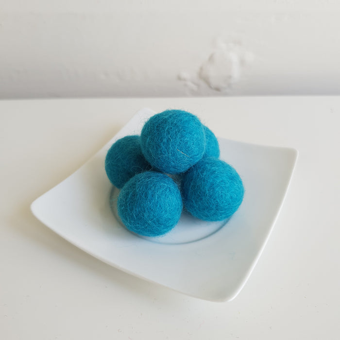 100% Wool Felt Balls 2cm (3/4") - Ocean