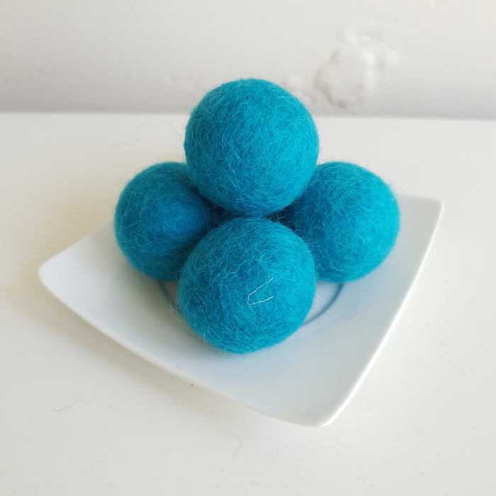 100% Wool Felt Balls 3cm (1.2") - Ocean