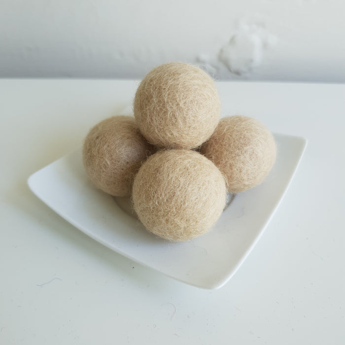 100% Wool Felt Balls 3cm (1.2") - Almond