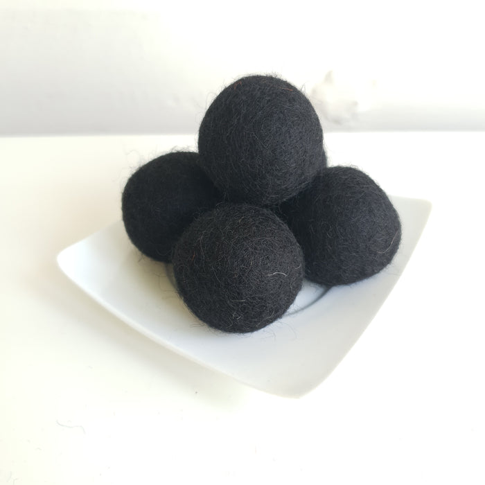 100% Wool Felt Balls 3cm (1.2") - Black