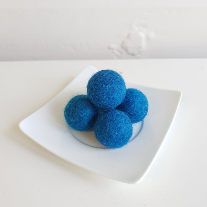 100% Wool Felt Balls 2cm (3/4") - Victorian Blue
