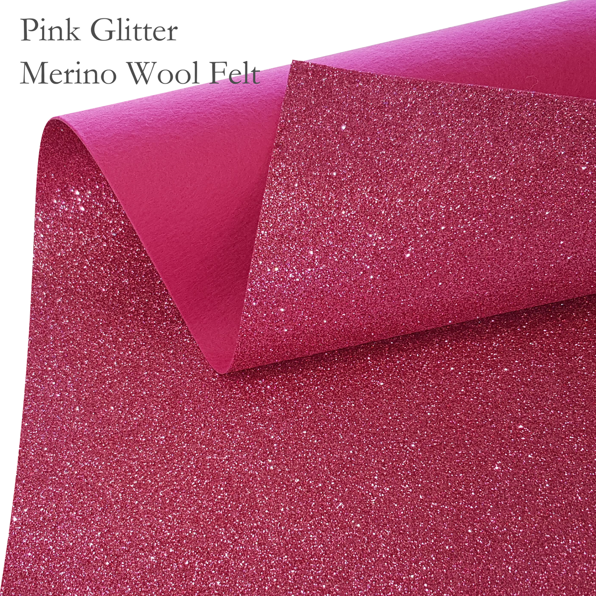 Pink Glitter Wool Felt — My Felt Lady