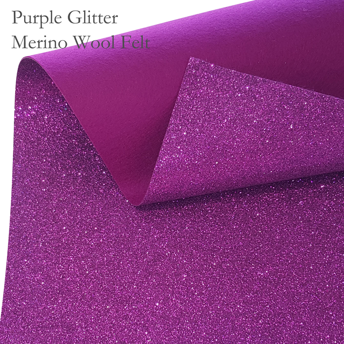 Purple Glitter Wool Felt