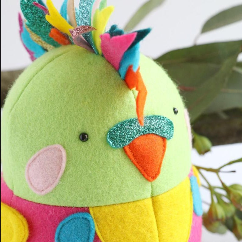 DIY Craft - Ric Rac Flock Colourful Rosella — My Felt Lady